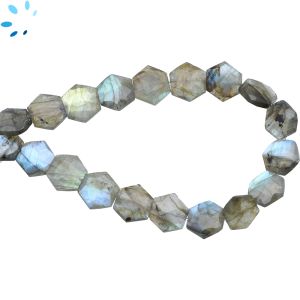 Labradorite Faceted Hexagon Shape Beads 9x9mm