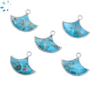 Turquoise Faceted Fan 22x15 - 23x15 mm Electroplated 