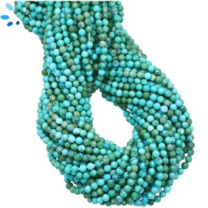 Turquoise Faceted Button Beads  2 - 2.5mm