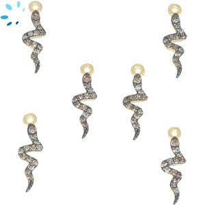 Snake Charm Champagne Diamond Sterling Silver Gold Plated