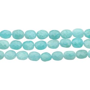 Amazonite Faceted Flat Connector Nuggets 9x8 - 11x7 mm