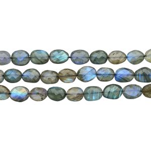 Labradorite Faceted Flat Connector Nuggets 9x7 - 10x8 mm 