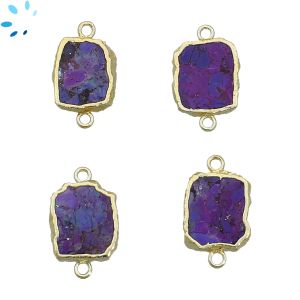 Purple Turquoise Organic Connector 13x11 mm Electroplated  