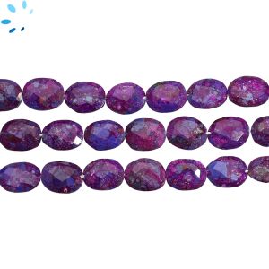 Purple Turquoise Faceted Flat Connector Nuggets  11x9 - 12x9MM 