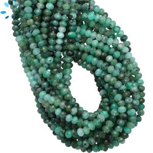 Raw Emerald Faceted Button Beads  4mm