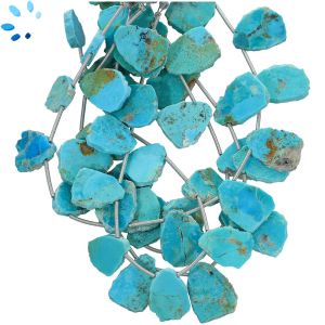 Turquoise Slice Top Drill 15x11 - 16x12mm 