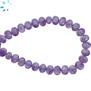 Amethyst Faceted Oval Side Drill Beads 8x6 - 9x7 mm 