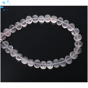 Rose Quartz Faceted Oval Side Drill Beads 8x7 - 9x7 mm 
