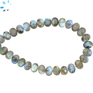 Labradorite Faceted Oval Side Drill Beads 8x6 - 9x7mm