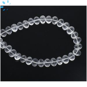 Crystal Quartz Faceted Oval Center Drill Beads 7x6 - 8x6 mm