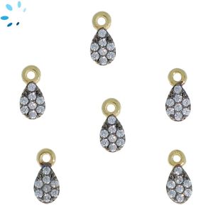 natural white zircon pear charm for jewelry making 
