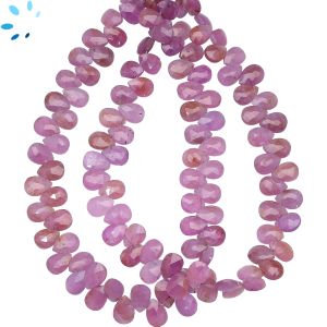 Pink Sapphire Faceted Pear Beads 7x5 mm
