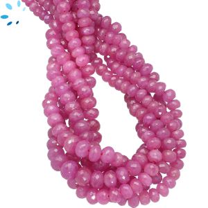 Pink Sapphire Faceted Rondelle Beads Graduated 3 - 7 mm