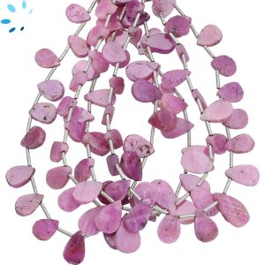 Pink Sapphire Smooth Pear Beads 9x6 - 10x7 mm