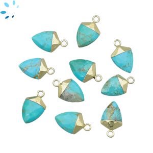Turquoise Shield Shape 12x10 - 14x11Mm Electroplated 