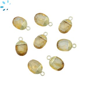 Citrine Oval shape 10x8 mm Electroplated 