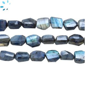Mystic Labradorite Step Cut Nugget Beads 10x8 - 12x10mm 
