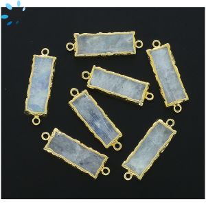 Rainbow Moonstone Rectangle Connector 20x8 - 21x8mm Electroplated 