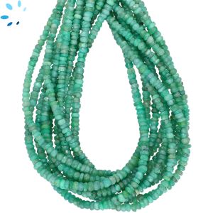 Raw Emerald Faceted Button Beads 4 - 4.5 mm