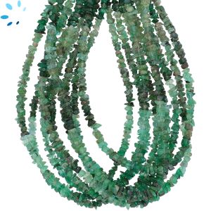 Raw Emerald Smooth Chips Beads 3 - 4 mm