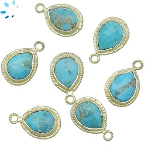 Turquoise Twisted Wire Bezel Set  11x9Mm 