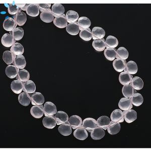 Rose Quartz Faceted Heart Shape Beads 7mm 