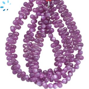 Star Sapphire Faceted Drop Beads 5x3 - 6x4 mm