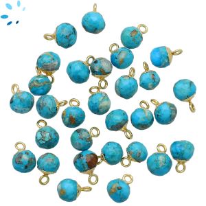 Turquoise Onion Shape 7 mm Electroplated 