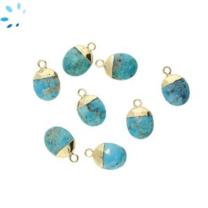 Turquoise Oval Shape 10x8MM Electroplated 