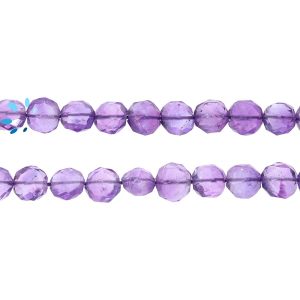 Amethyst Coin Faceted Beads 7.5mm