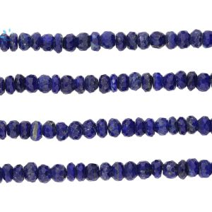 Lapis Faceted Rondelle Shape Beads  6 - 7Mm