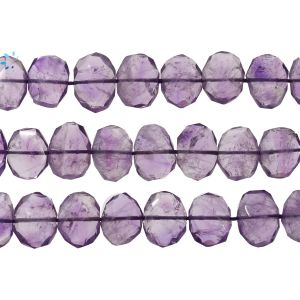 Amethyst Faceted Coin Drill Nuggets  13x10 - 14x10Mm
