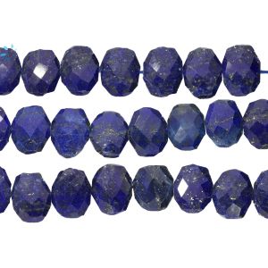 Lapis Faceted Coin Drill Nuggets  14x10 - 15x11MM