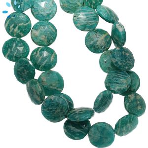 Amazonite Faceted Coin 13.0 - 14.0 MM 