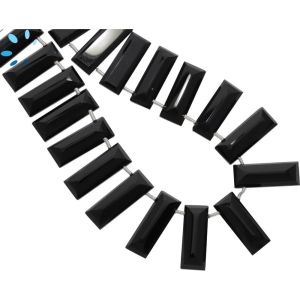 Black Onyx Faceted Rectangle (SD) 6x18mm-7x22mm