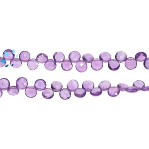 Amethyst Coin Shape Faceted Beads  6mm