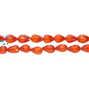 Orange Cubic Zirconia Drop Shape Faceted Beads 7x5 - 9x5mm 