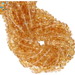 Citrine Smooth Rondelle Shape Beads 6mm