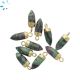 Ruby Zoisite Spike Shape Charm 14 x 5 mm Gold Electroplated  