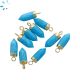 Turquoise Howlite Spike Shape Charm 14 x 5 mm Gold Electroplated 