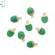Chrysoprase Chalcedony Oval Shape Charm 9x8 - 10x8 mm Electroplated 