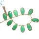 Sterling Silver Gold Plated Bezel Set Chrysoprase Chalcedony Top Drill Pear Shape 25x13 - 26x13Mm