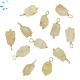 Rutilated Quartz Rough Sterling Silver Gold Plated Wire Wrapped Charm 8x6 - 9x7mm 