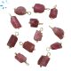 Pink Tourmaline Rough Sterling Silver Gold Plated Wire Wrapped 7x5 - 9x6mm 