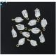 Crystal Quartz Rough Sterling Silver Gold Plated Wire Wrapped 8x6 - 9x6mm 