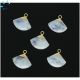Rainbow Moonstone Faceted Gold Electroplated Charm Fan 17x12 - 18x13mm 