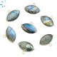 Labradorite Faceted Evil Eye Charm Electroplated  20x11 - 21x11mm  
