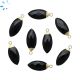 Black Onyx Faceted Marquise Shape 17x8 - 18x8mm Electroplated 