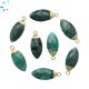 Raw Emerald Faceted Marquise Shape 18x8mm Electroplated 