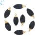 Black Druzy Marquise Shape 17x8 - 18x8mm Electroplated 